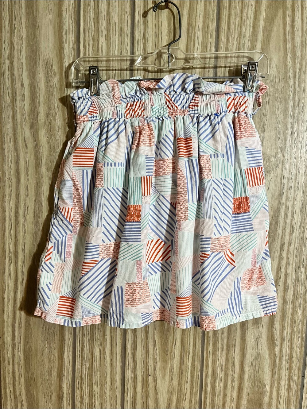 Compania Fantastica Geometric Patchwork Print Paperbag Mini Skirt Small